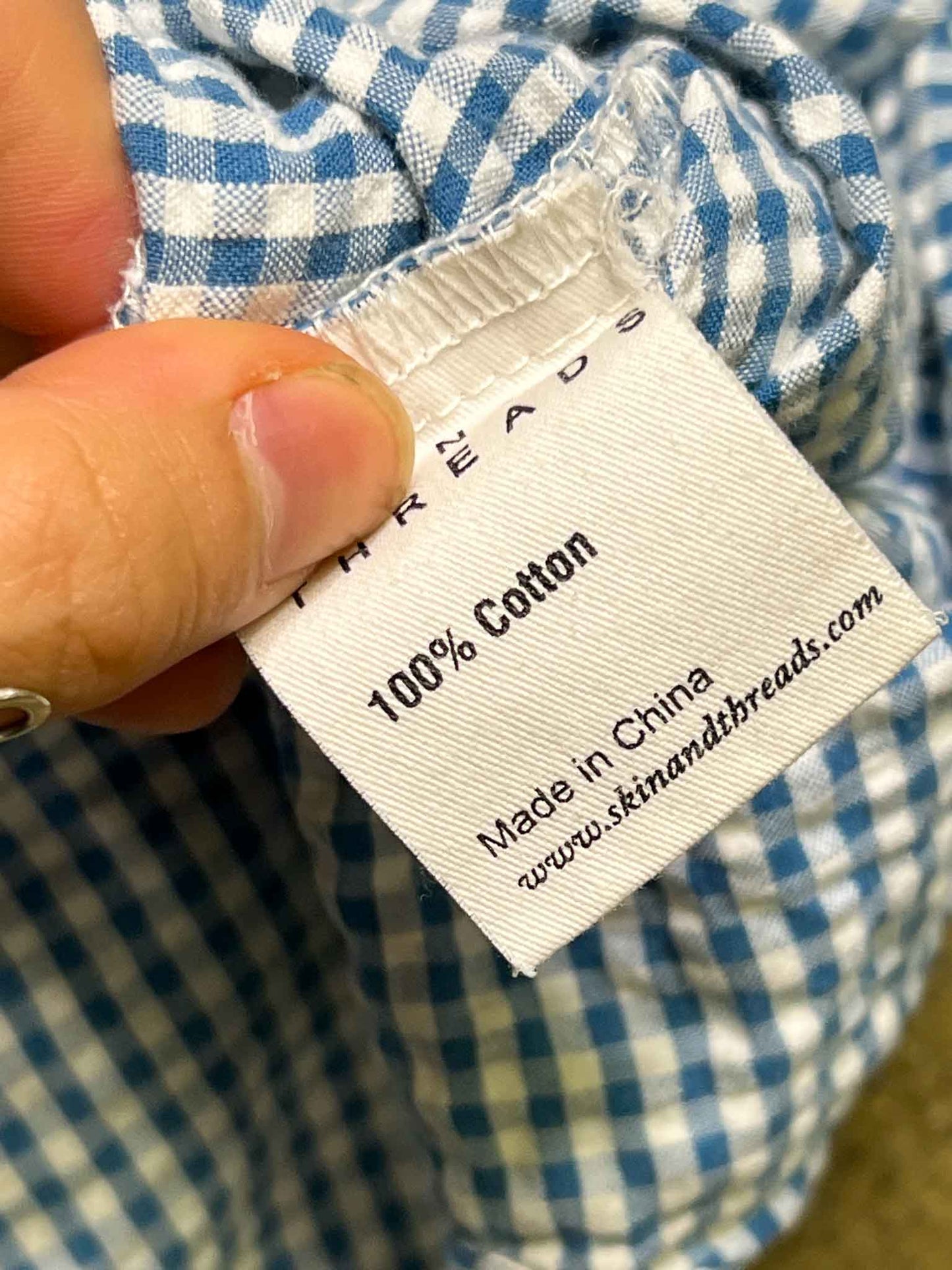 Size 2 (M) | Skin and Threads Cotton Seersucker Gingham Mini Dress