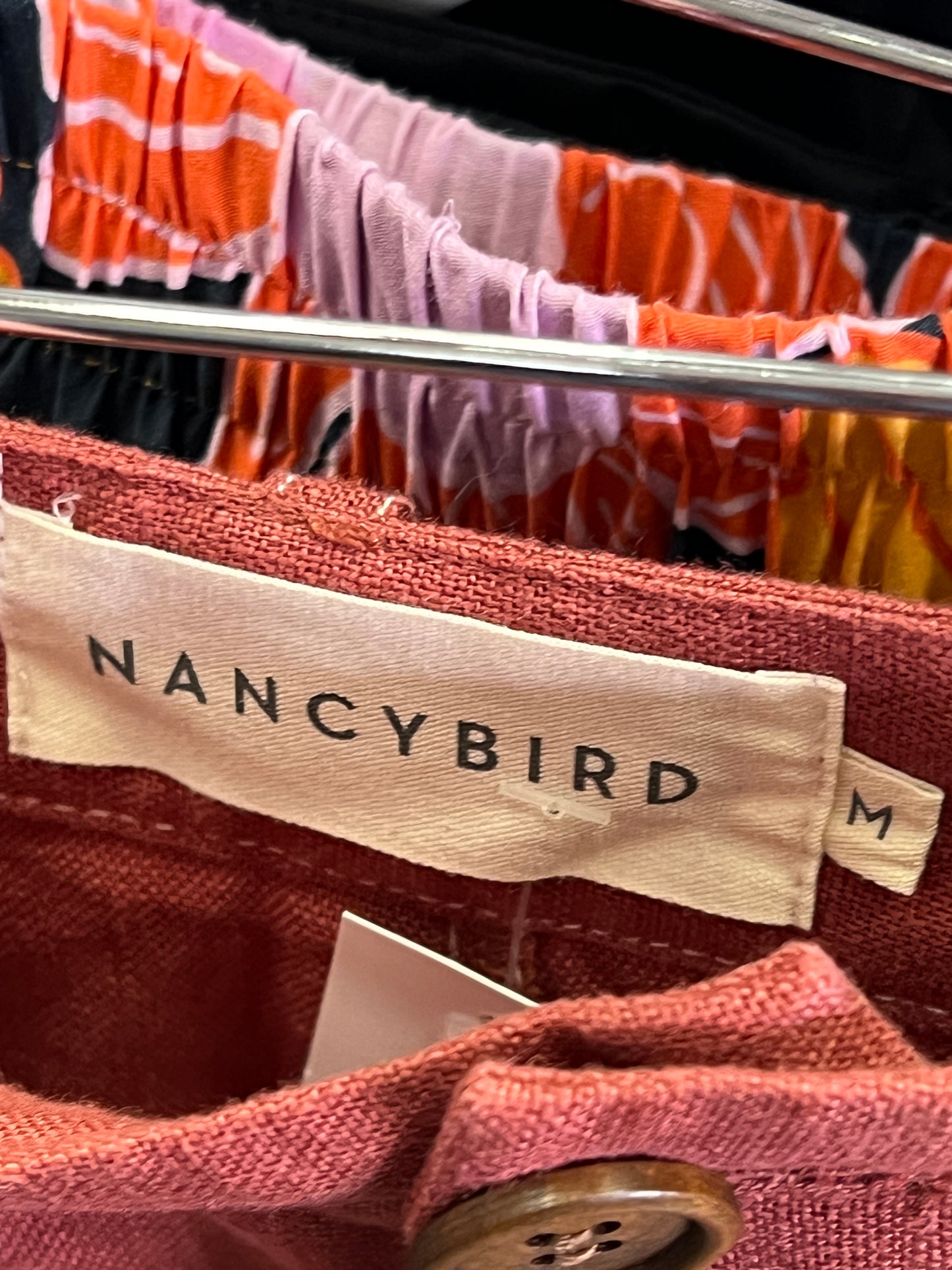 Size M | Nancybird Contrast Stitch Linen Skirt