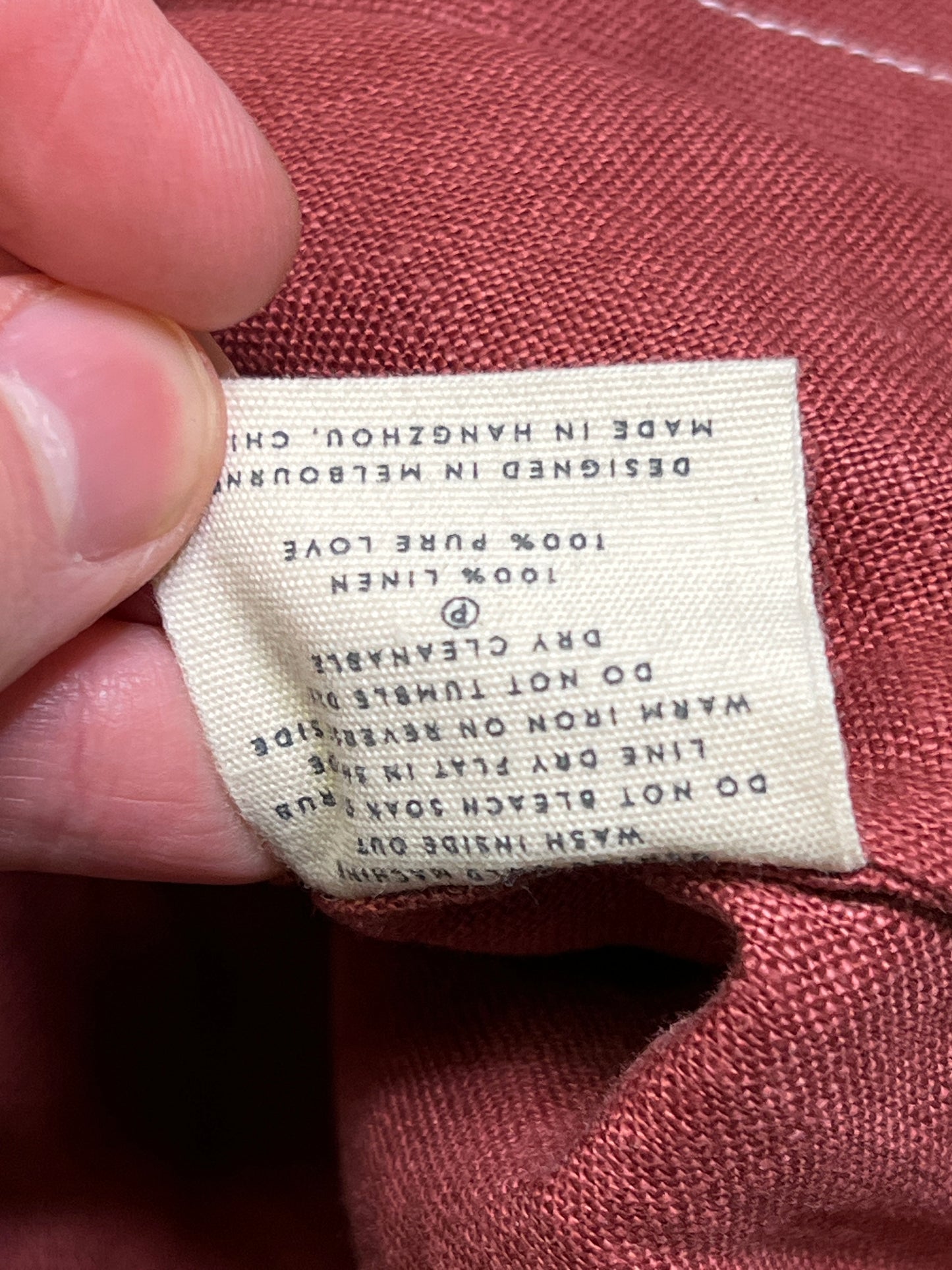 Size M | Nancybird Contrast Stitch Linen Skirt