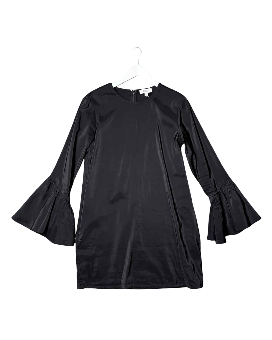 Size S | COS Black Flared Long-Sleeve Mini Dress Mutual Muse Size S | COS Black Flared Long-Sleeve Mini Dress Mutual Muse
