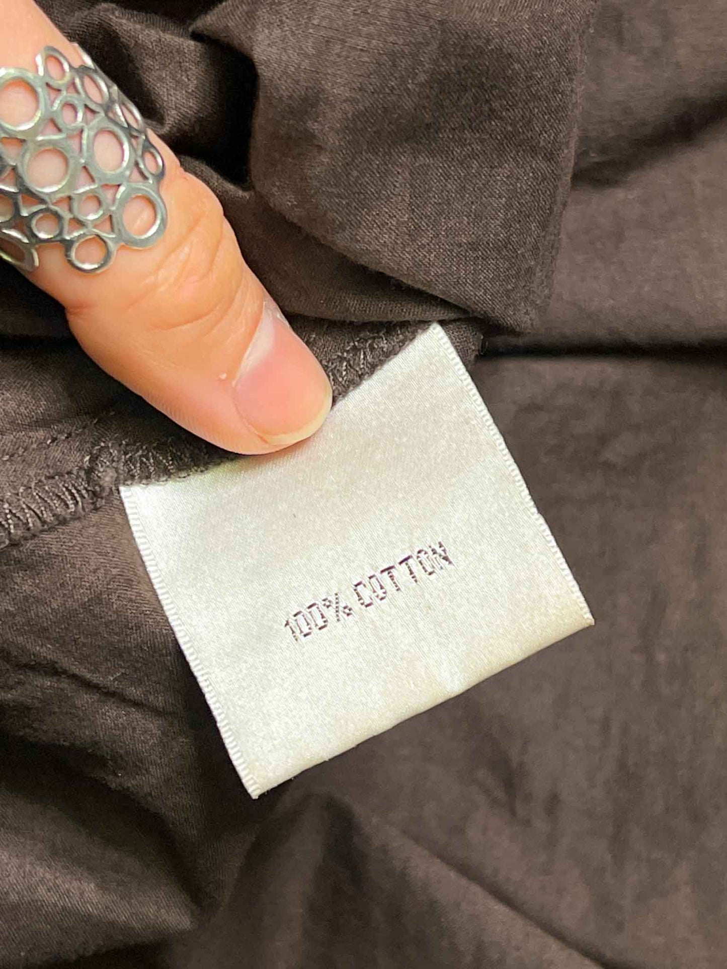 Size 16 | Gitane Brown Cotton Floral Embroidered Midi Skirt