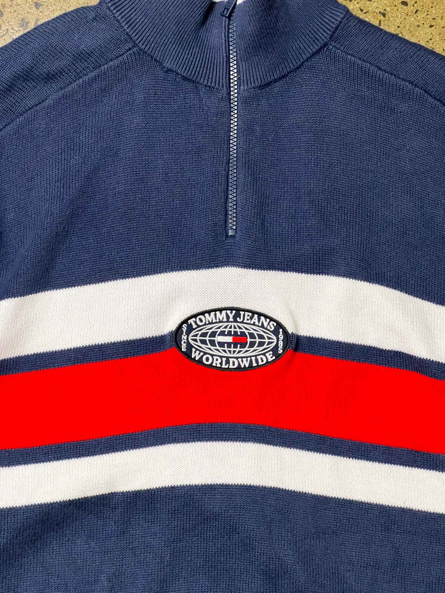 Size XL | Tommy Jeans Cotton 1/4 Zip Knit
