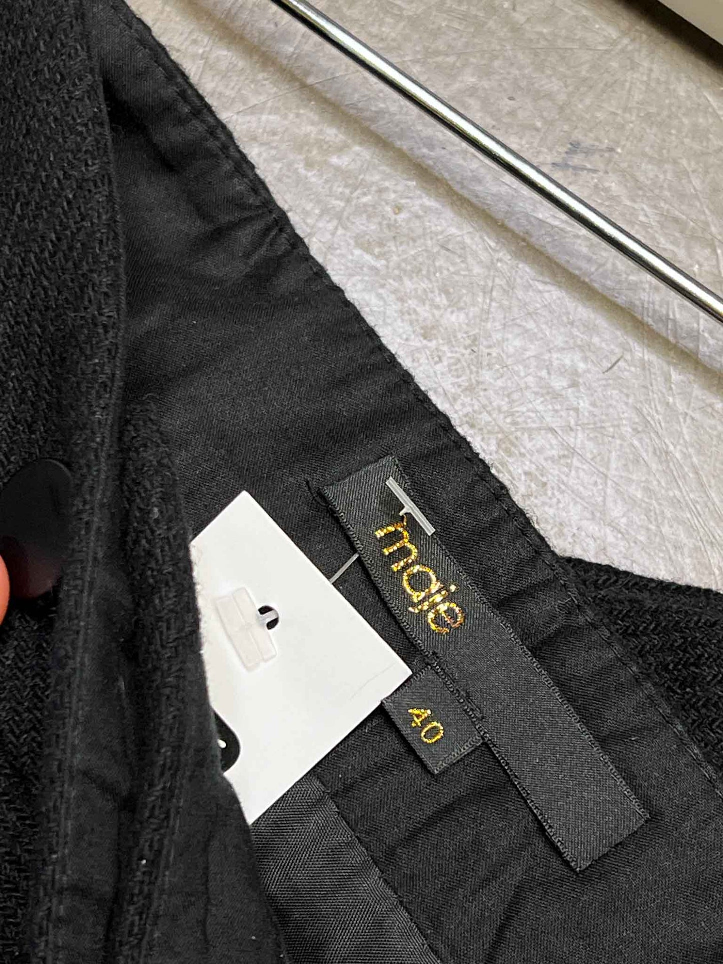 Size 40 (M) | Maje Black Wool Blend Mini Skirt