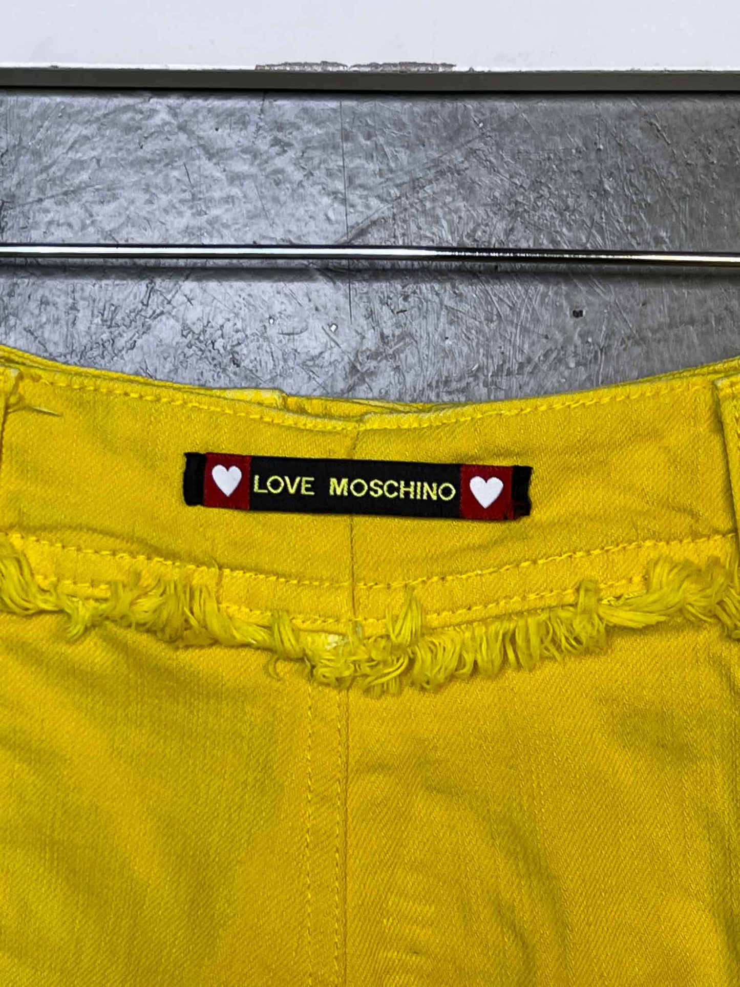 Size S | Moschino Yellow Denim Mini Skirt