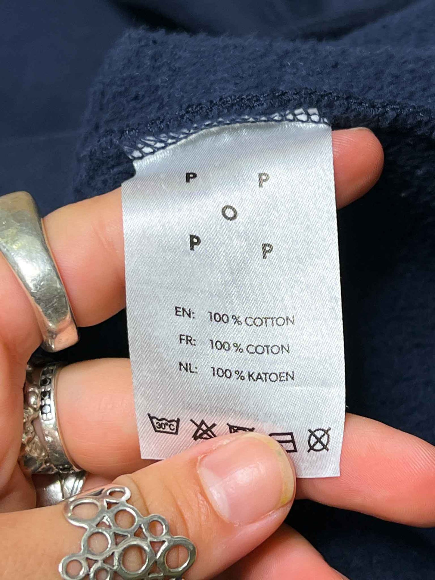 Size M | Pop Trading Company Navy Cotton Jumper
