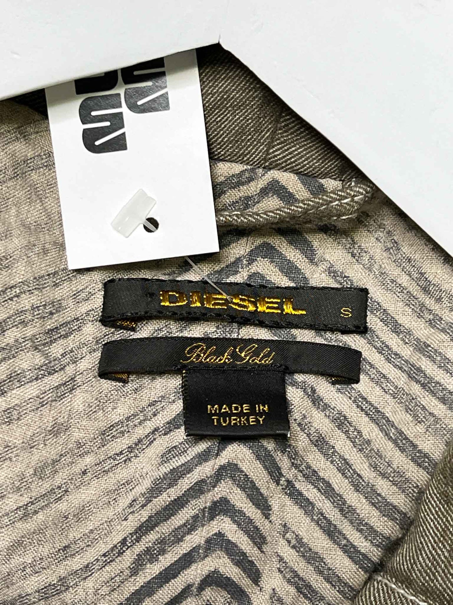 Size S | Diesel Grey Linen Cargo Hooded Jacket