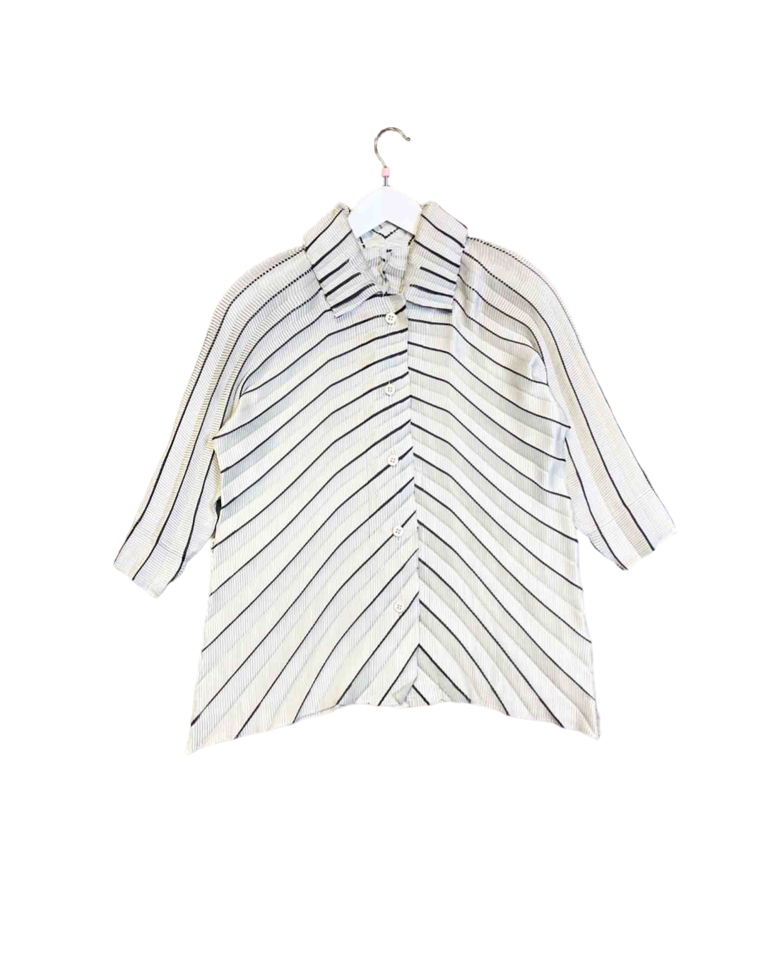 Size M/L | Issey Miyake Accordian Pleat Button Up Top