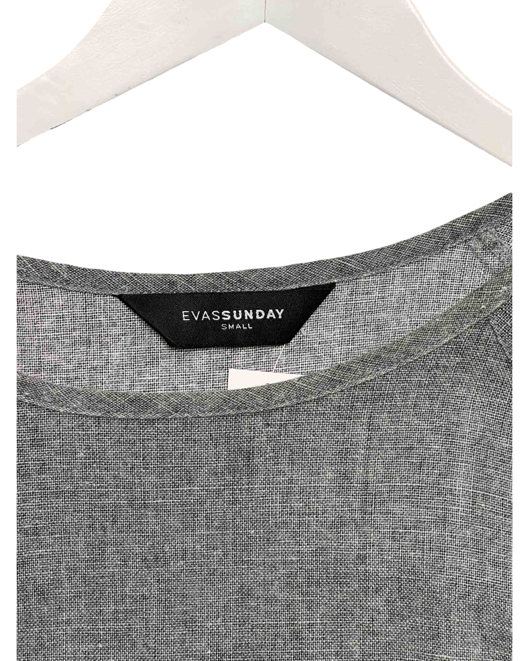 Size S | Eva's Sunday Grey Linen Smock Dress