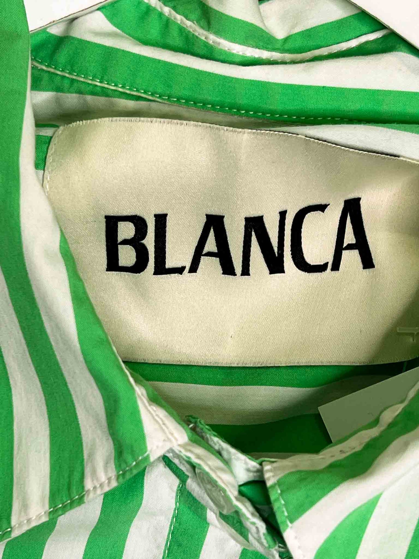 Size L | Blanca Striped Green Shirt