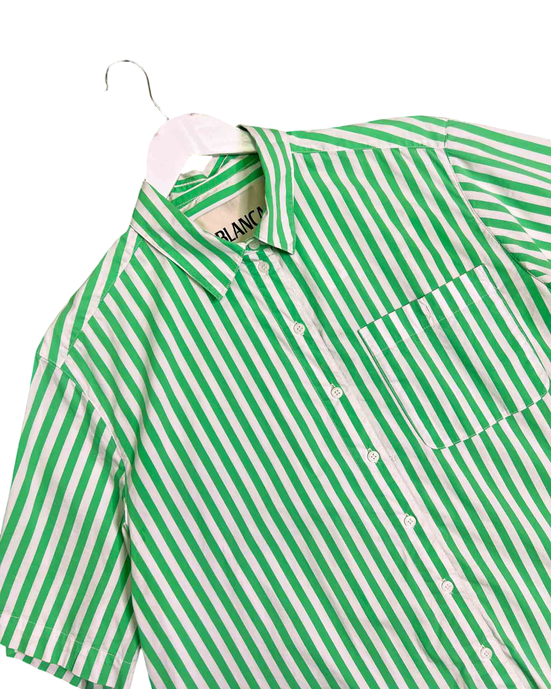 Size L | Blanca Striped Green Shirt