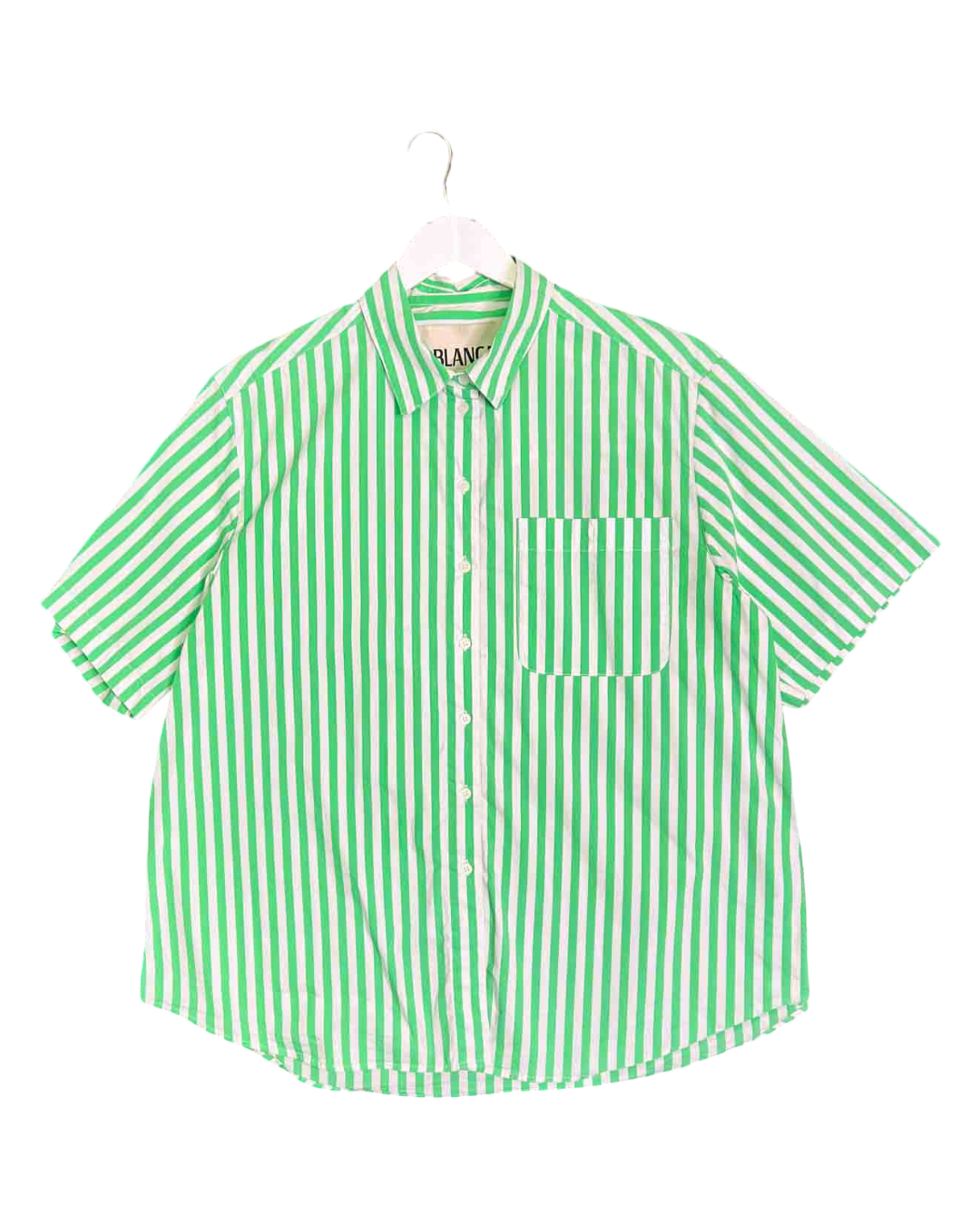 Size L | Blanca Striped Green Shirt