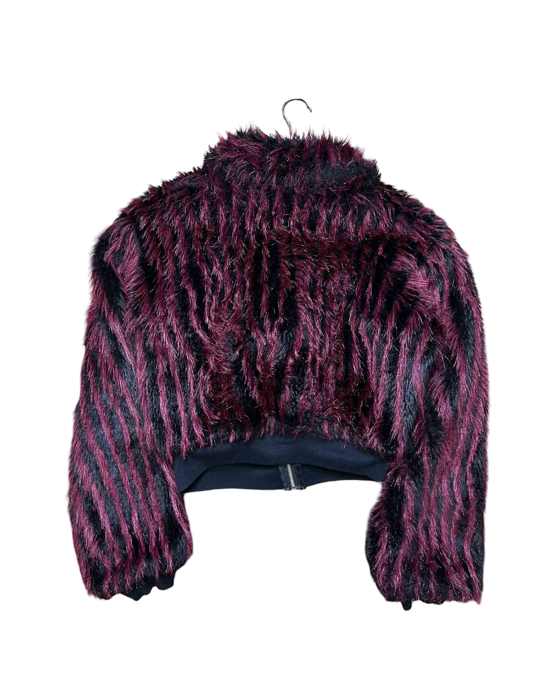Size S | Third Millenium Vintage Maroon Faux-Fur Jacket