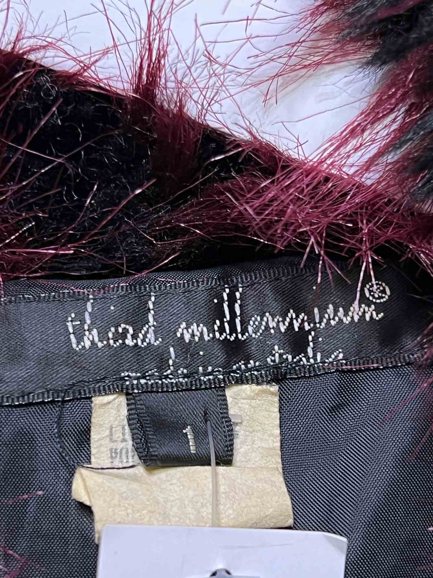 Size S | Third Millenium Vintage Maroon Faux-Fur Jacket