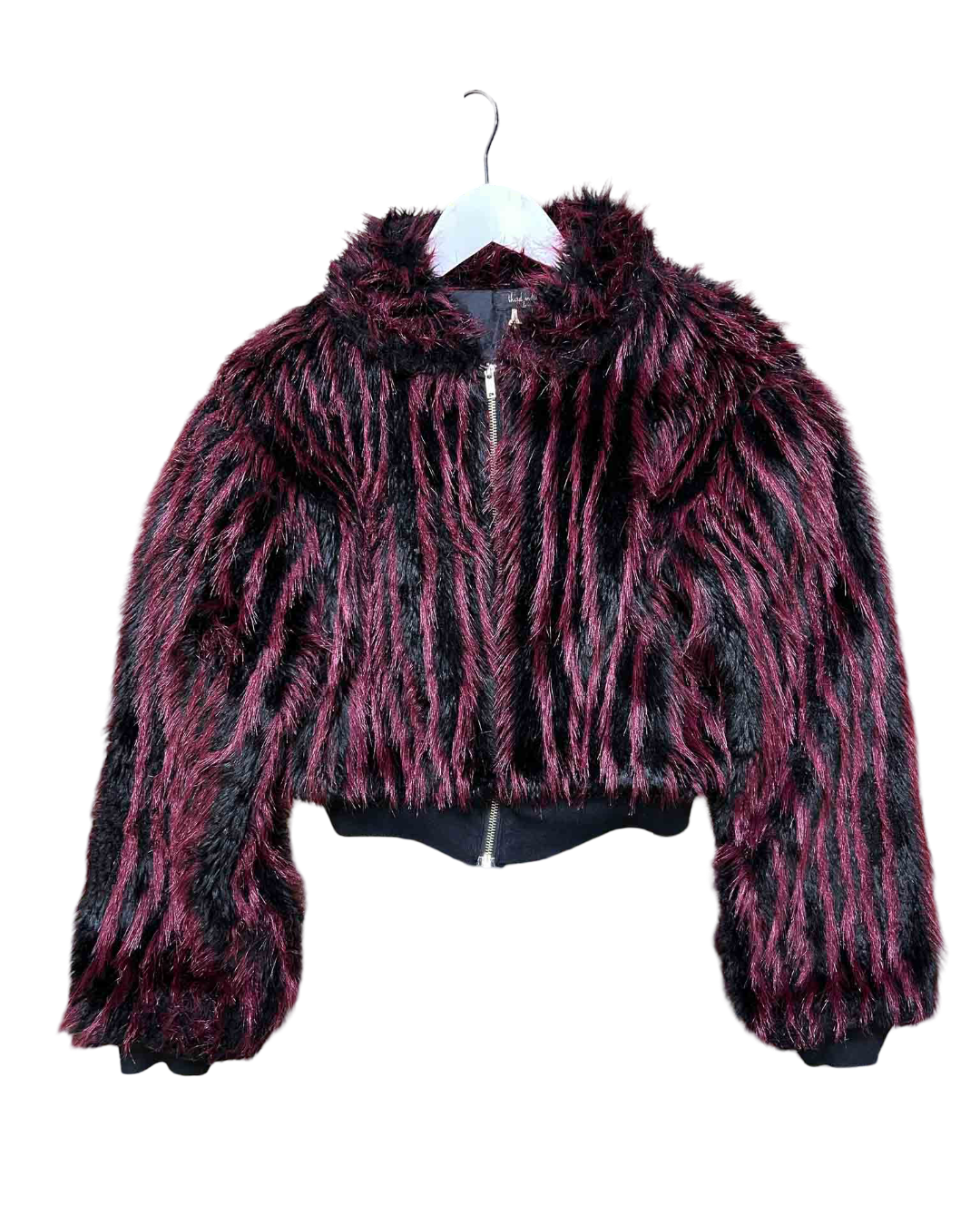Size S | Third Millenium Vintage Maroon Faux-Fur Jacket