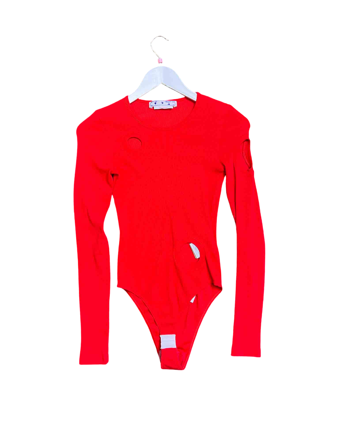 Size S | Off-White Meteor Cutout Ribbed Stretch-Cotton Jersey Bodysuit