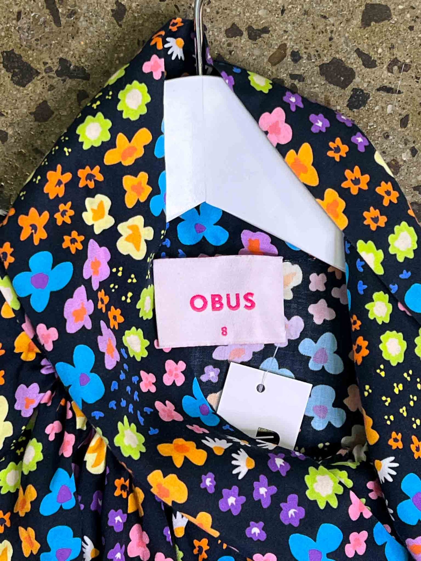 Size 8 | Obus Floral Print Neck Tie Top