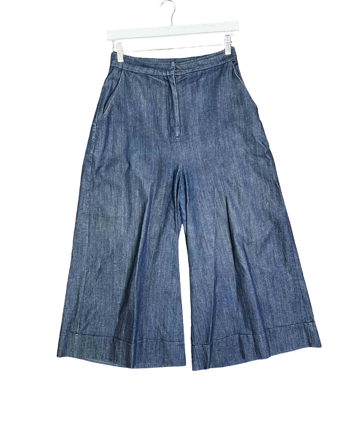Size S | Alpha60 Wide Leg Denim Cuffed Cropped Pants