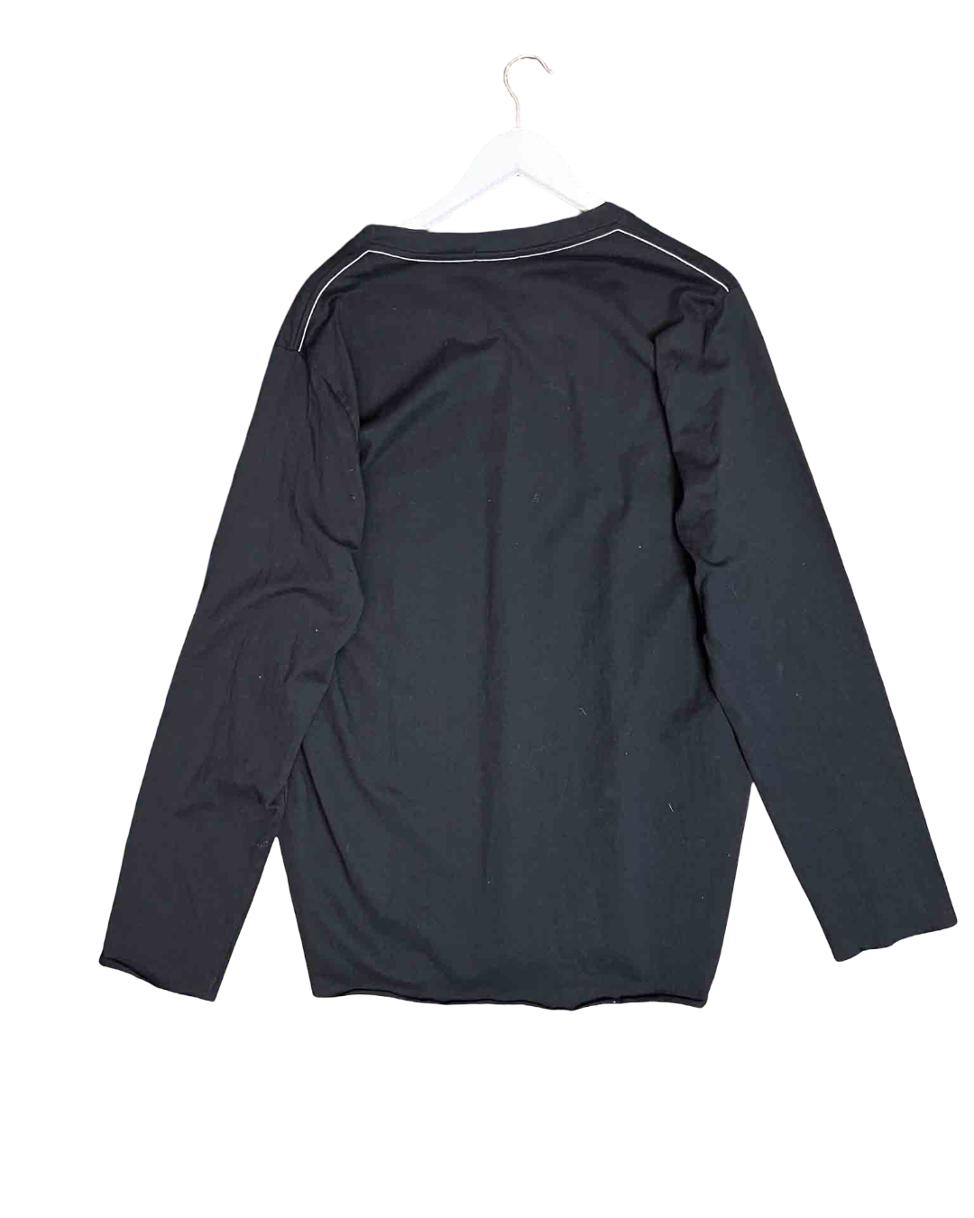 Size XXL | Bassike White Stitching Raw Hem Top