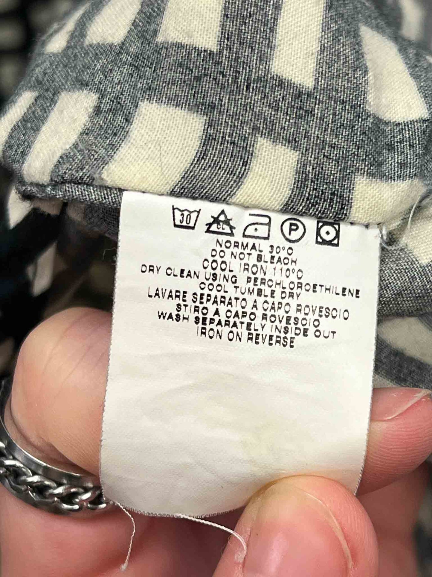 Size XL | Moschino Jeans Wavy Check Print Shirt