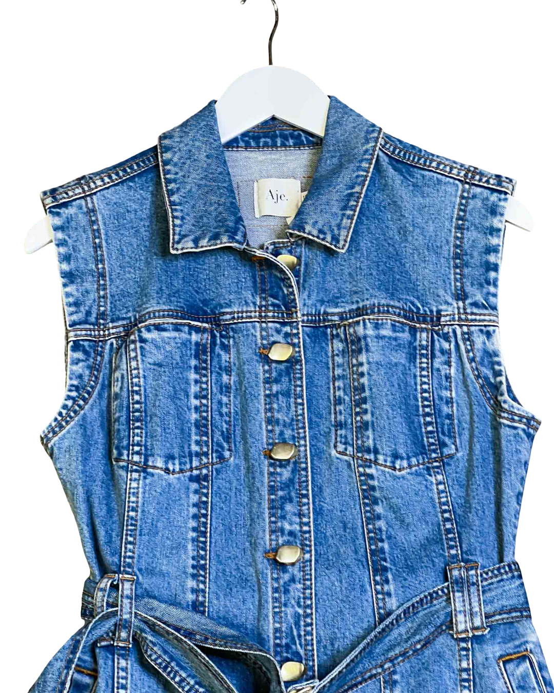 Size 12 | Aje Darcie Denim Midi Dress