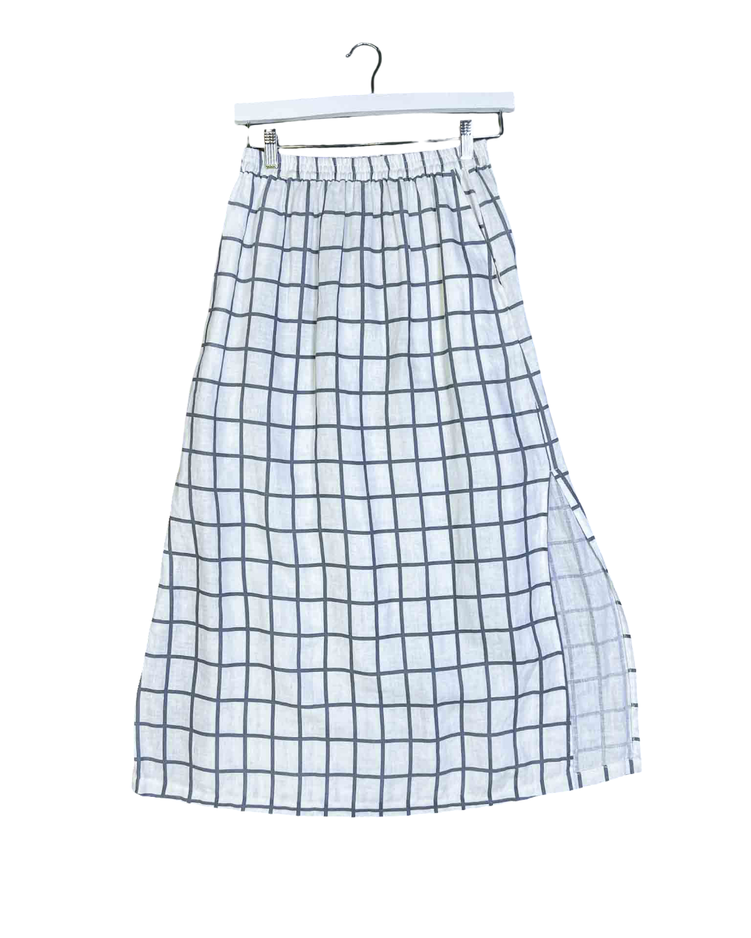 Size 8 | Elk Linen Grid Skirt