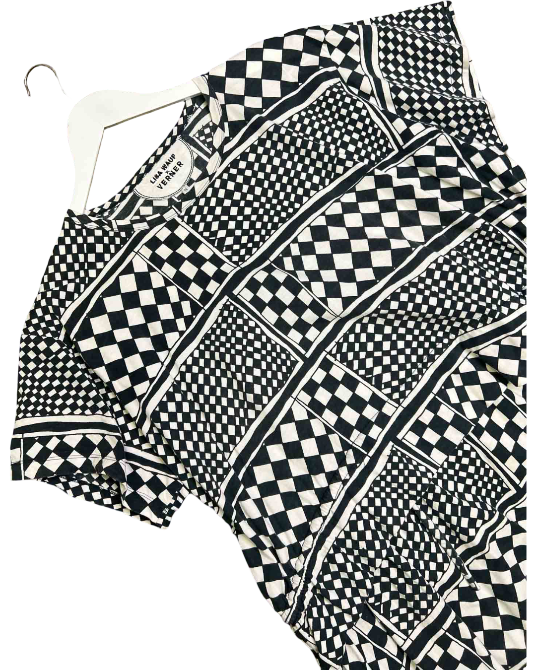 Size M | Lisa Waup x Verner Checkers Drop Waist Mini Dress