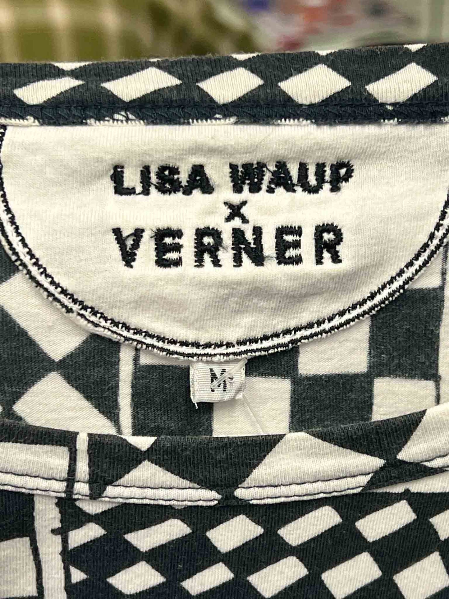 Size M | Lisa Waup x Verner Checkers Drop Waist Mini Dress