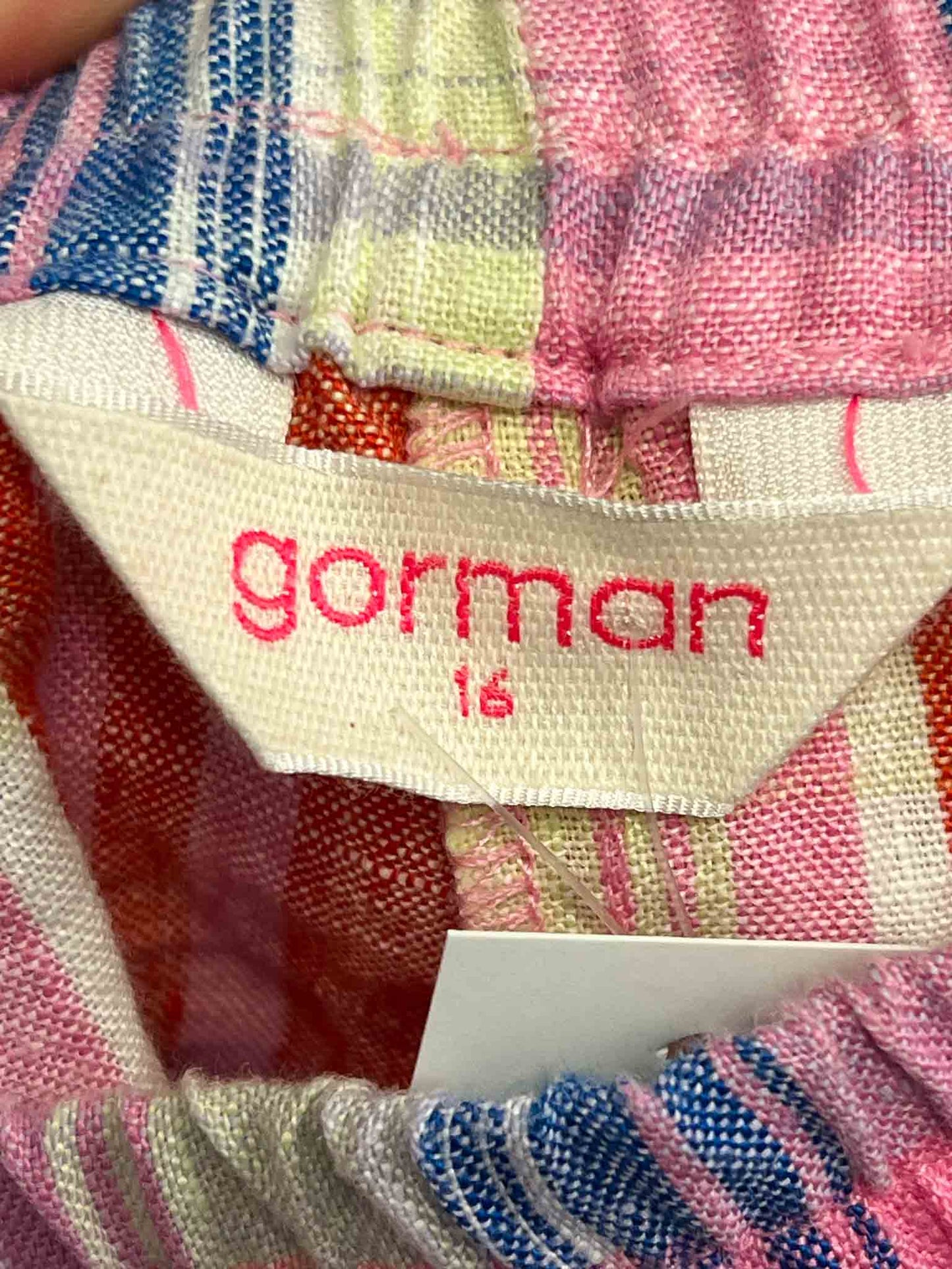 Size 16 | Gorman 'Vivid' Plaid Print Linen Shorts