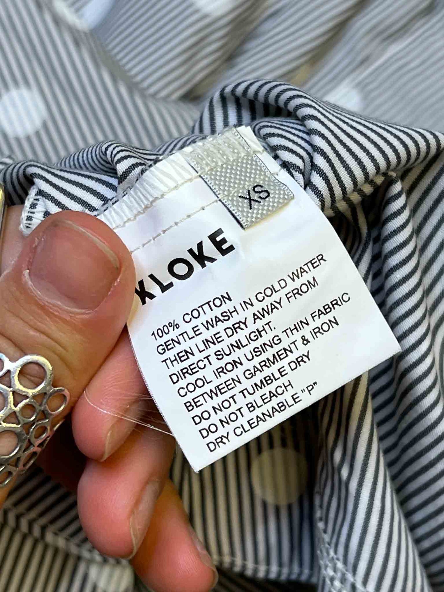 Size XS | Kloke Cotton Pinstripe Midi Skirt
