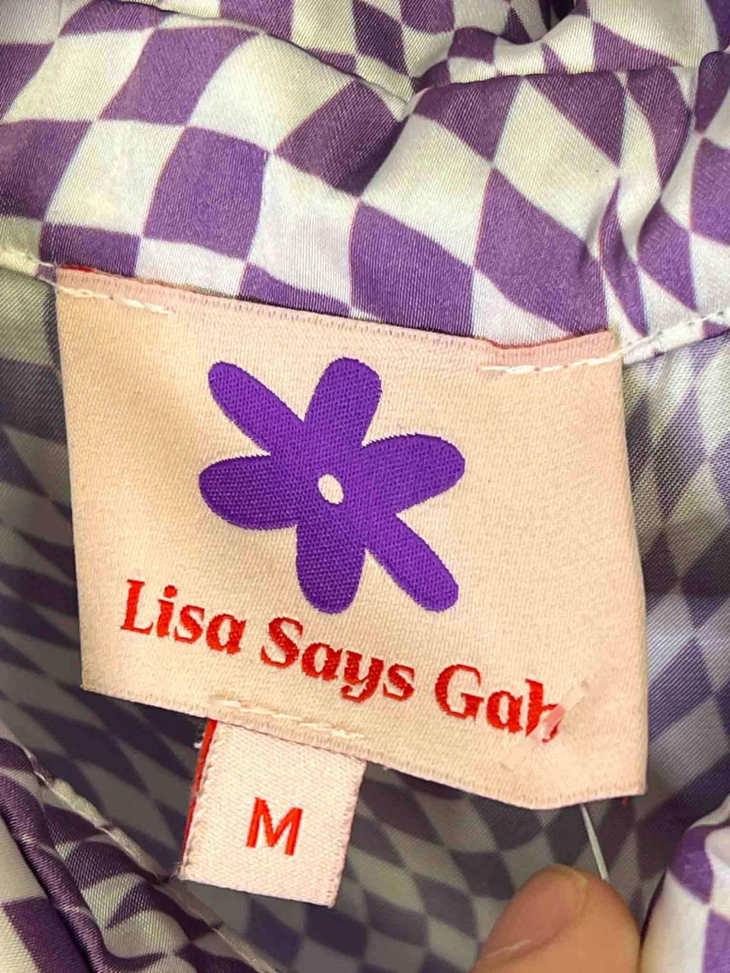 Size M | Lisa Says Gah Checkerboard Shirt
