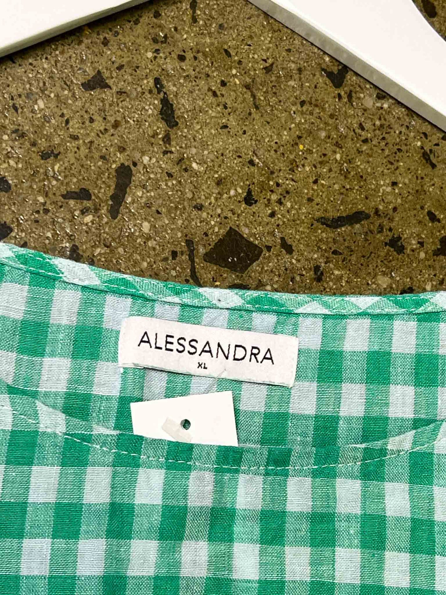 Size XL | Alessandra Raw Linen Gingham Midi Dress