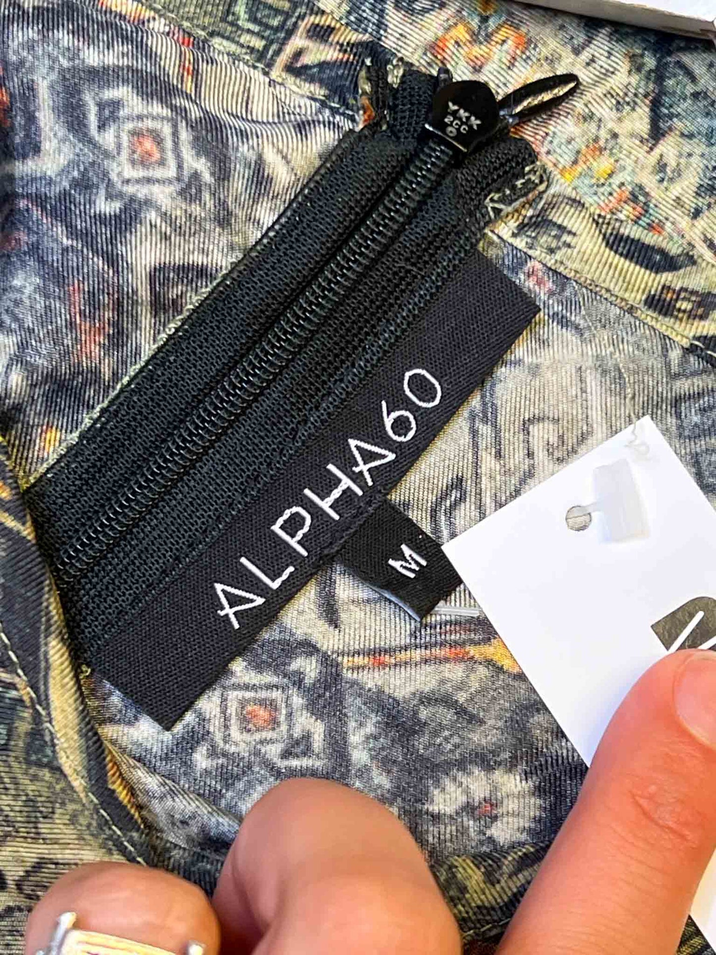 Size M | Alpha60 Silk Geometric Midi Dress