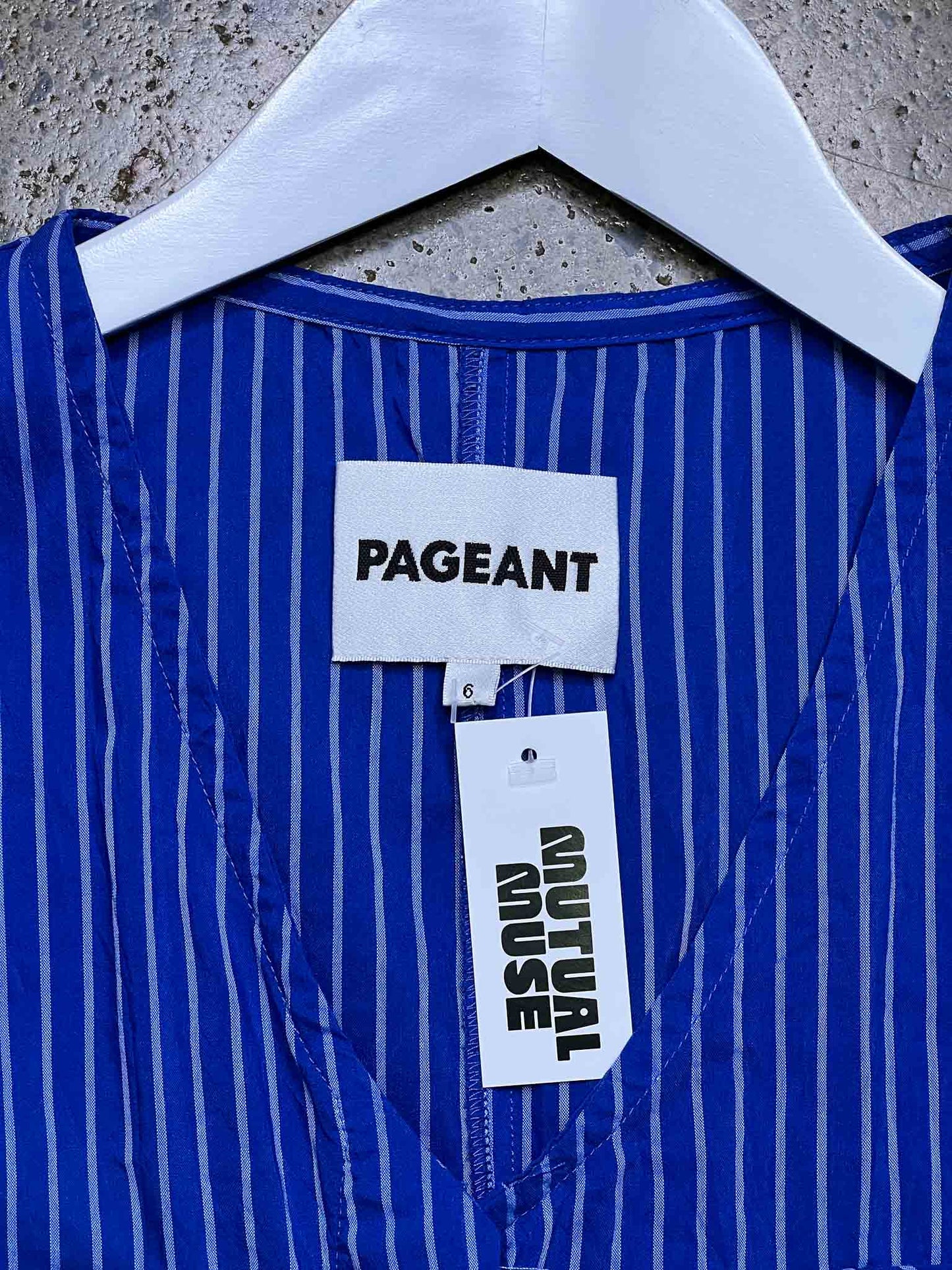 Size 6 | Pageant Cropped Cobalt Stripe Jumpsuit