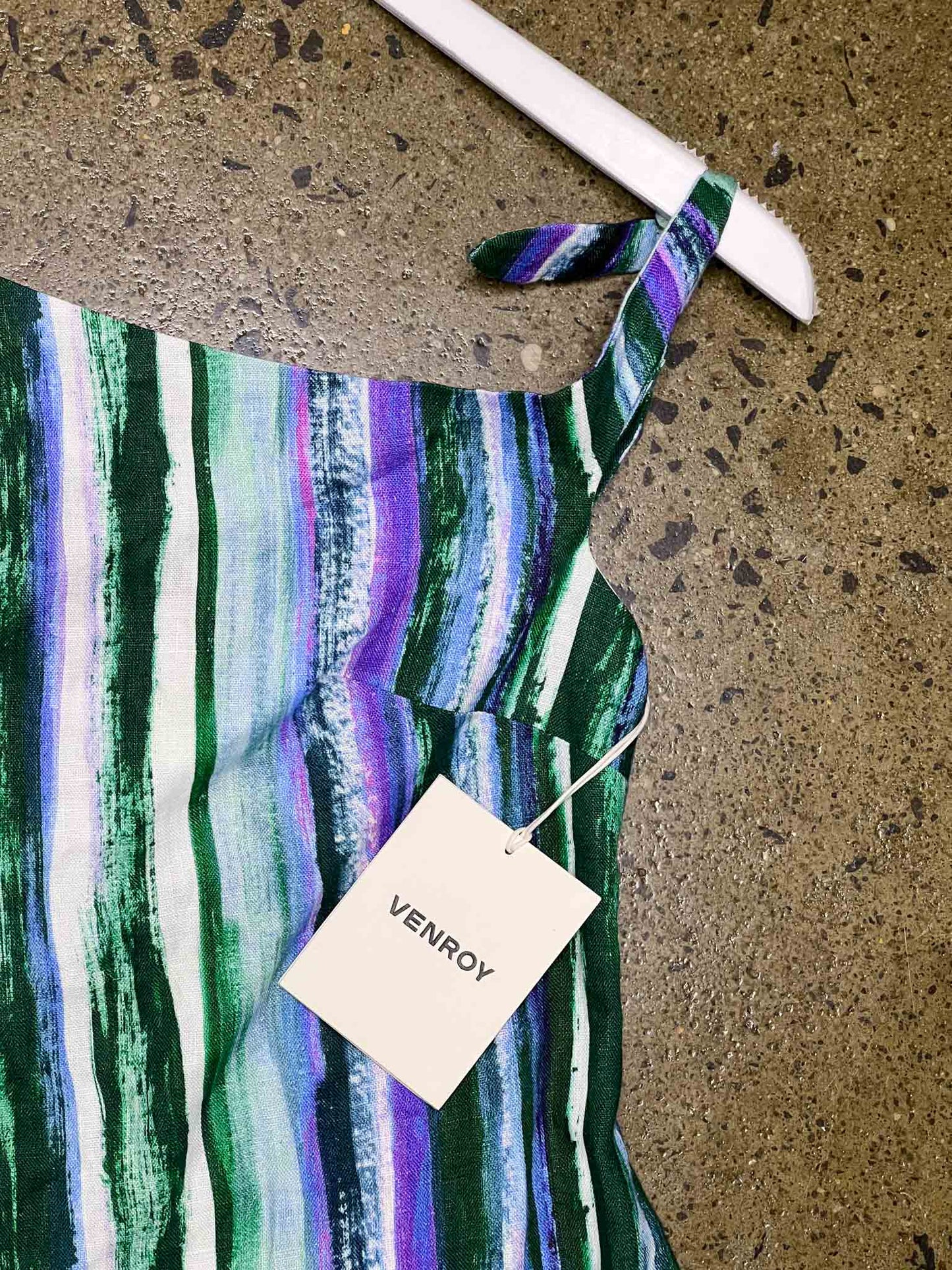 Size S | Venroy Linen Side Tie Mini Dress