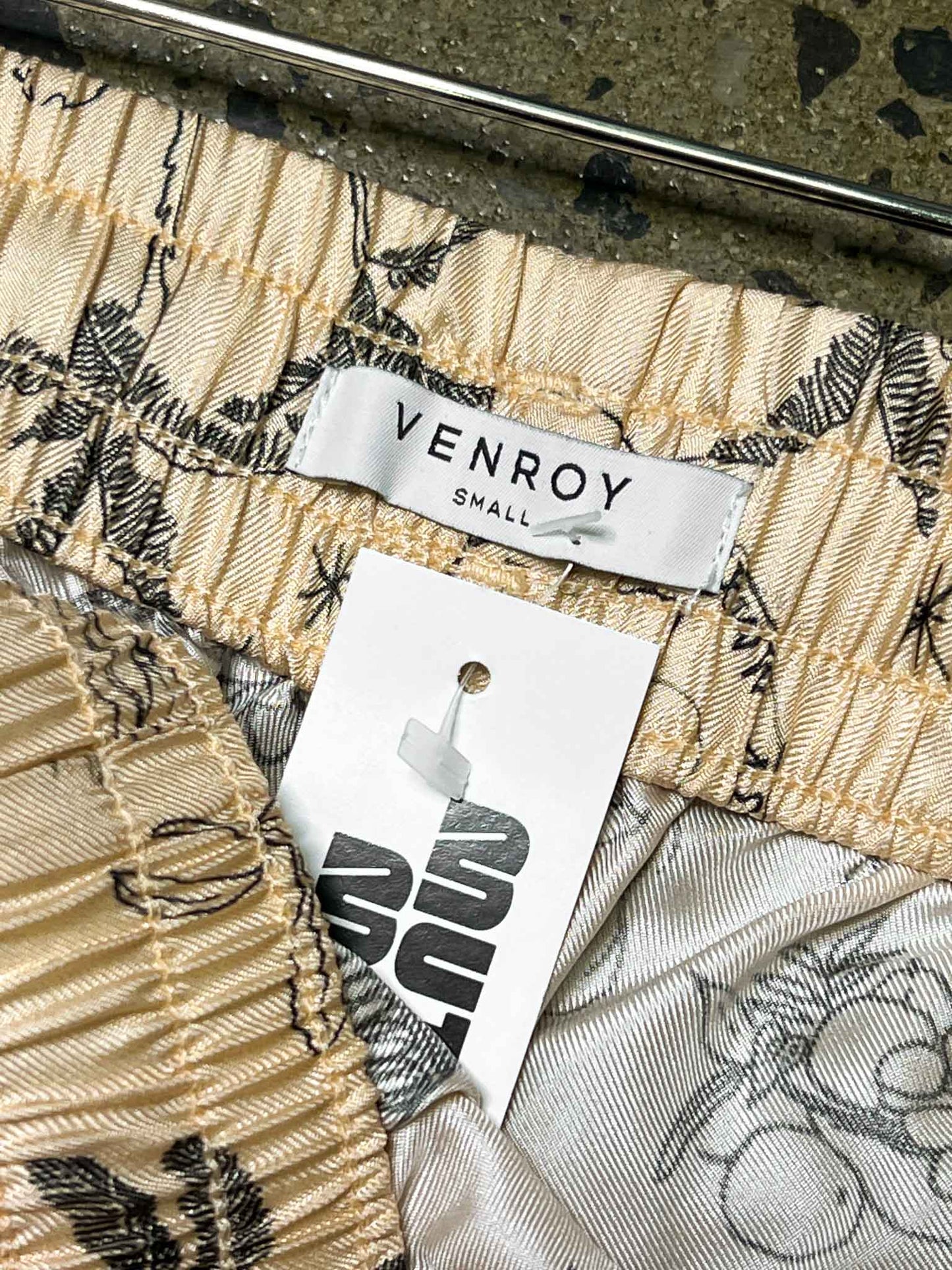 Size S | Venroy Silk Mini Sketch Shorts
