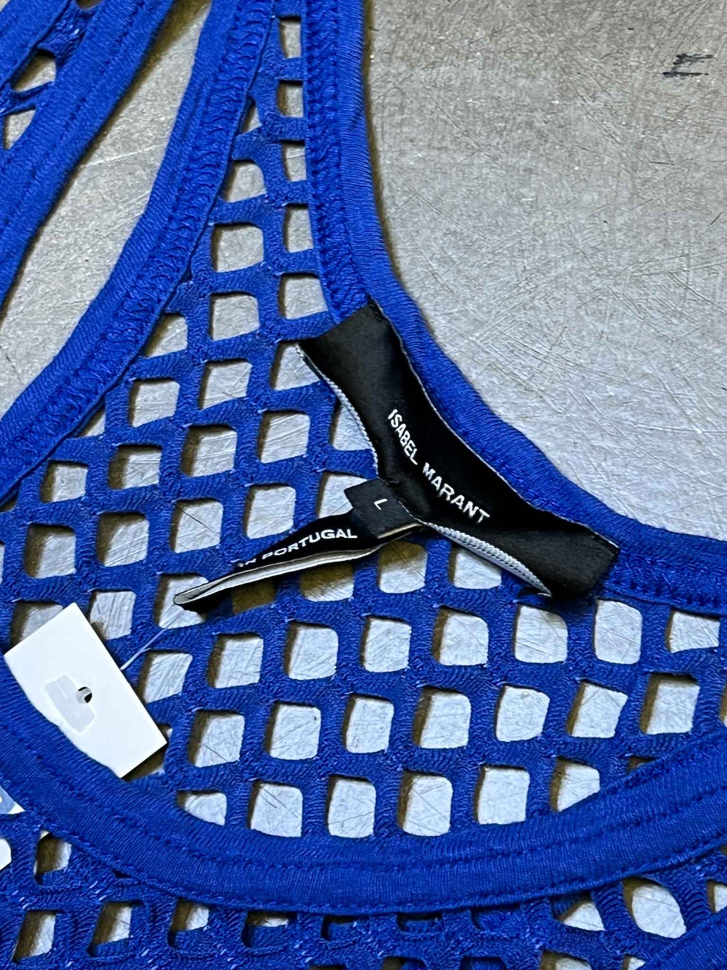 Size L | Isabel Marant Cobalt Fishnet Mini Dress