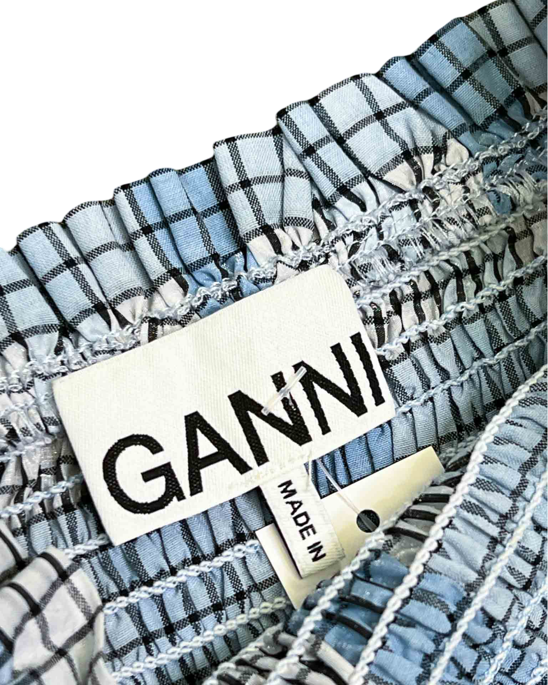 Size 10 | Ganni Seersucker Check Long Dress