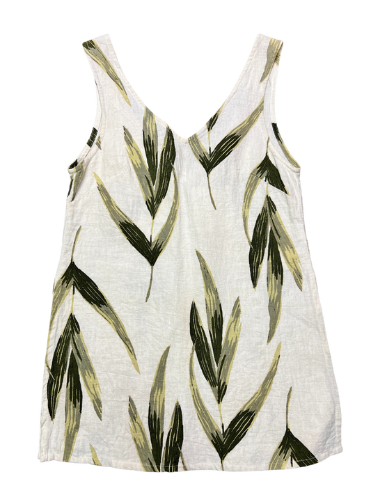 Size 10 - Zulu & Zephyr Cream and Green Leaf Mini Dress