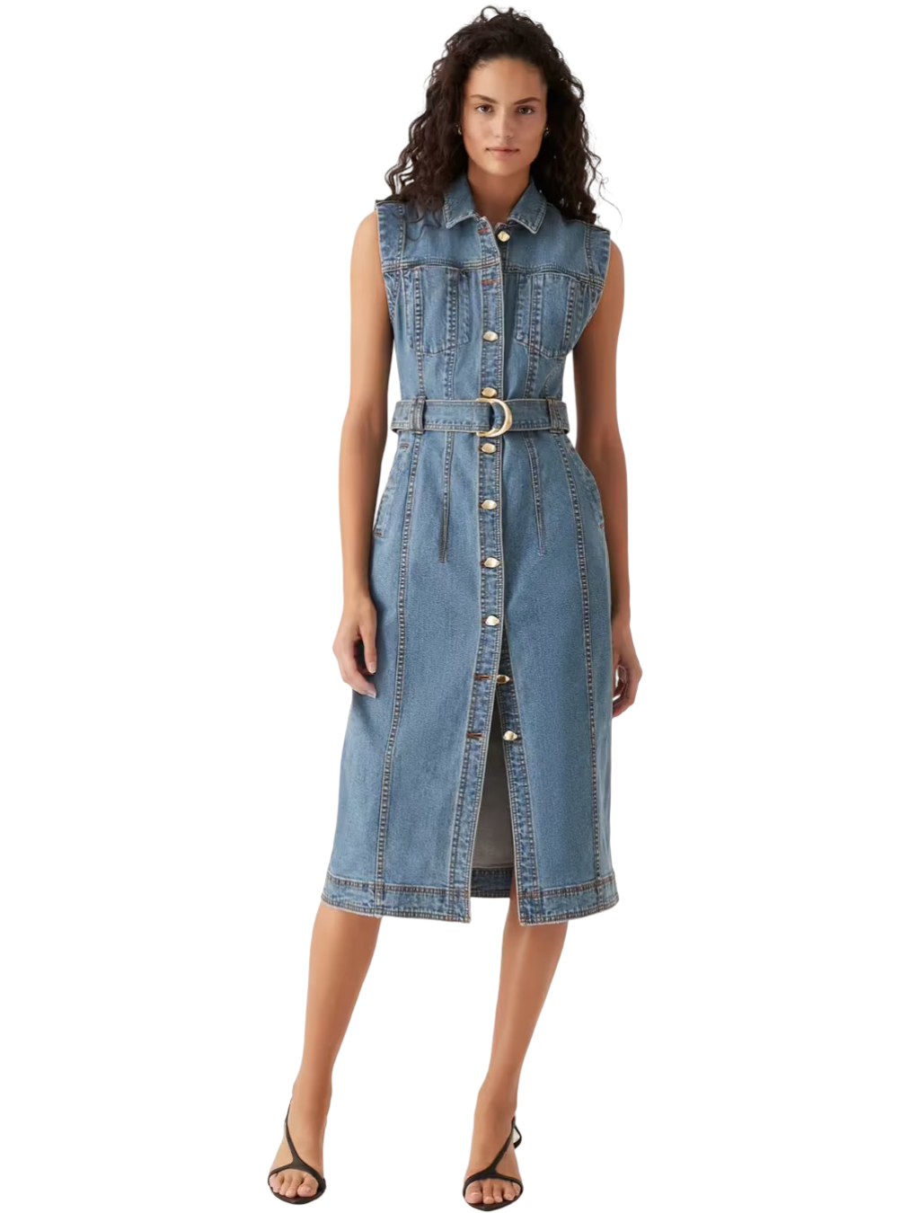 Size 12 | Aje Darcie Denim Midi Dress
