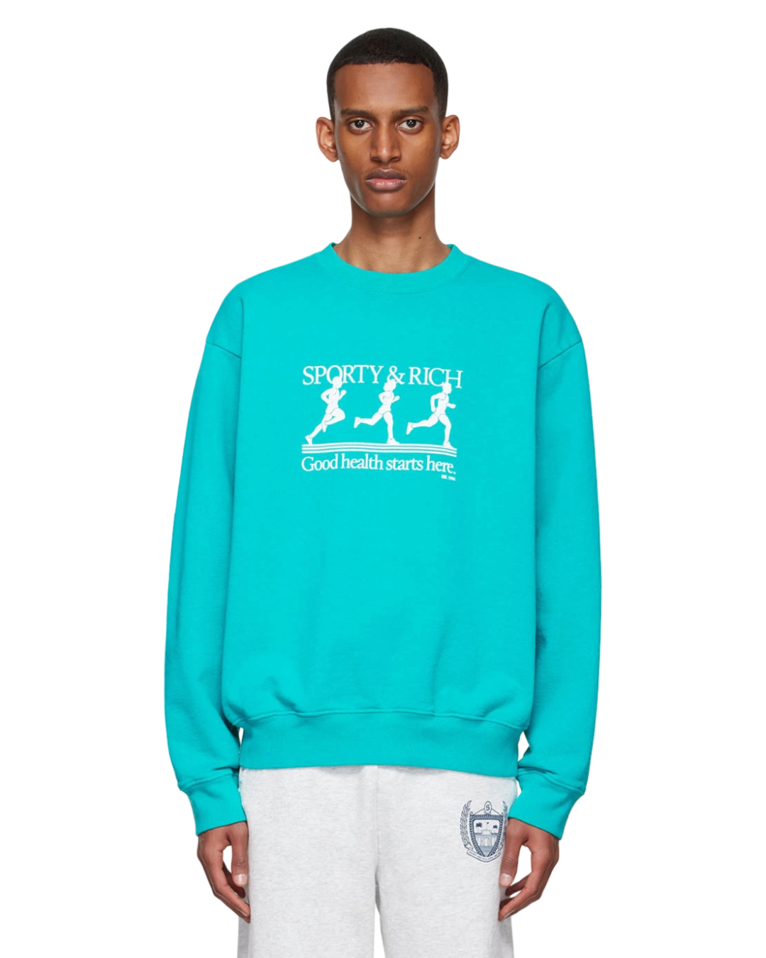 Size M | Sporty & Rich Teal Crewneck Jumper