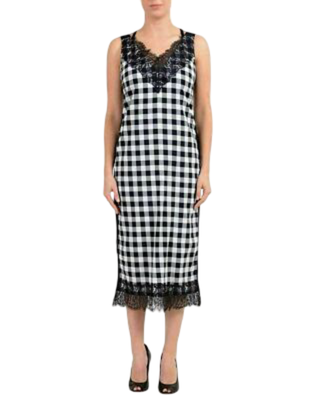 Size 38 (8) | Hugo Boss Lace Check Midi Dress