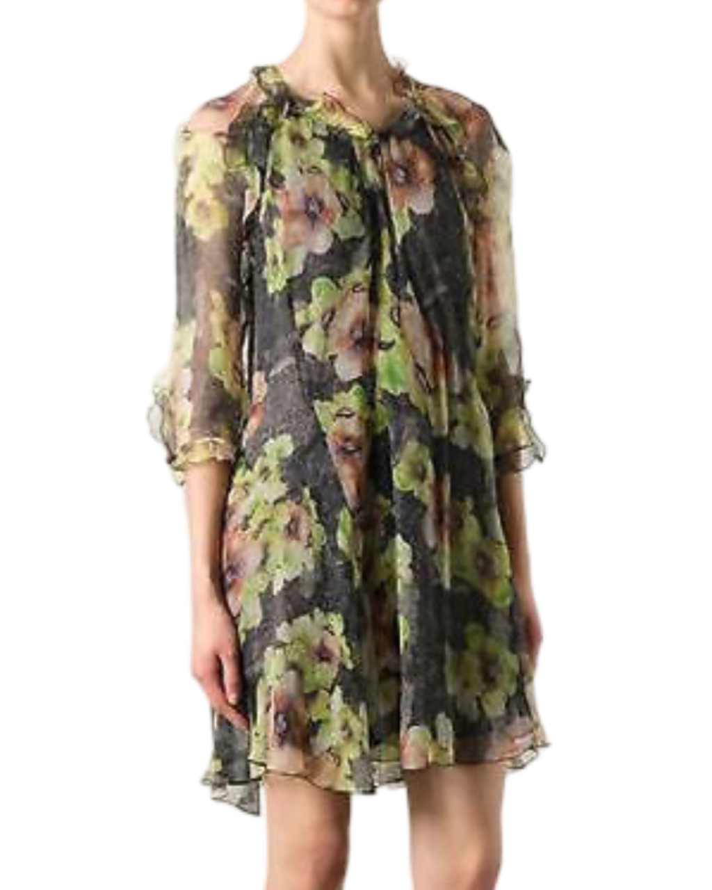 Size 38 (10) | Isabel Marant Floral Crinkle Silk Dress