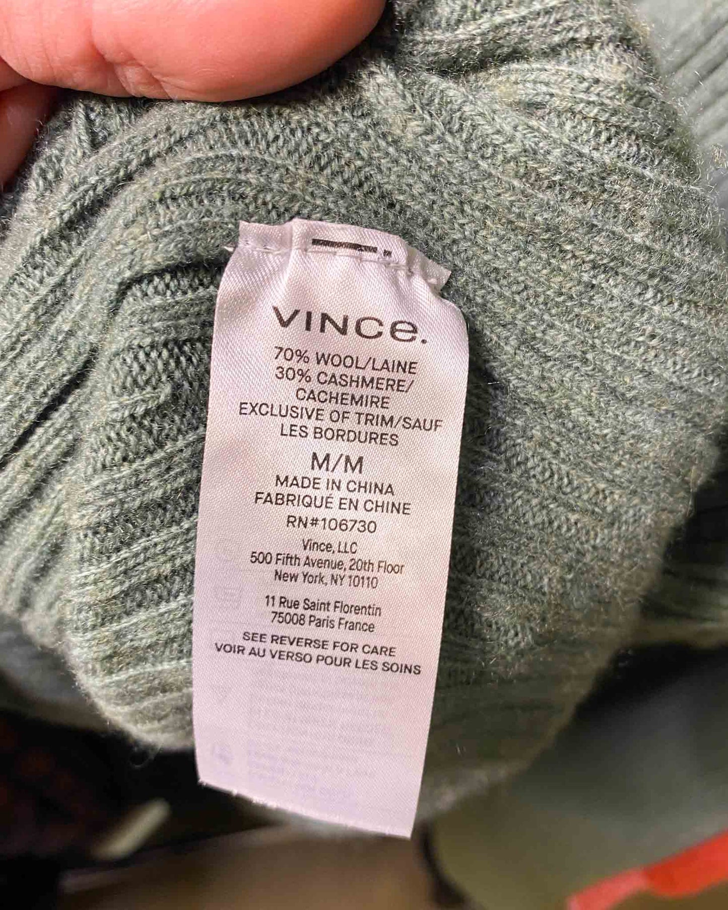 Size M | Vince Ribbed Cashmere Wool Cardigan