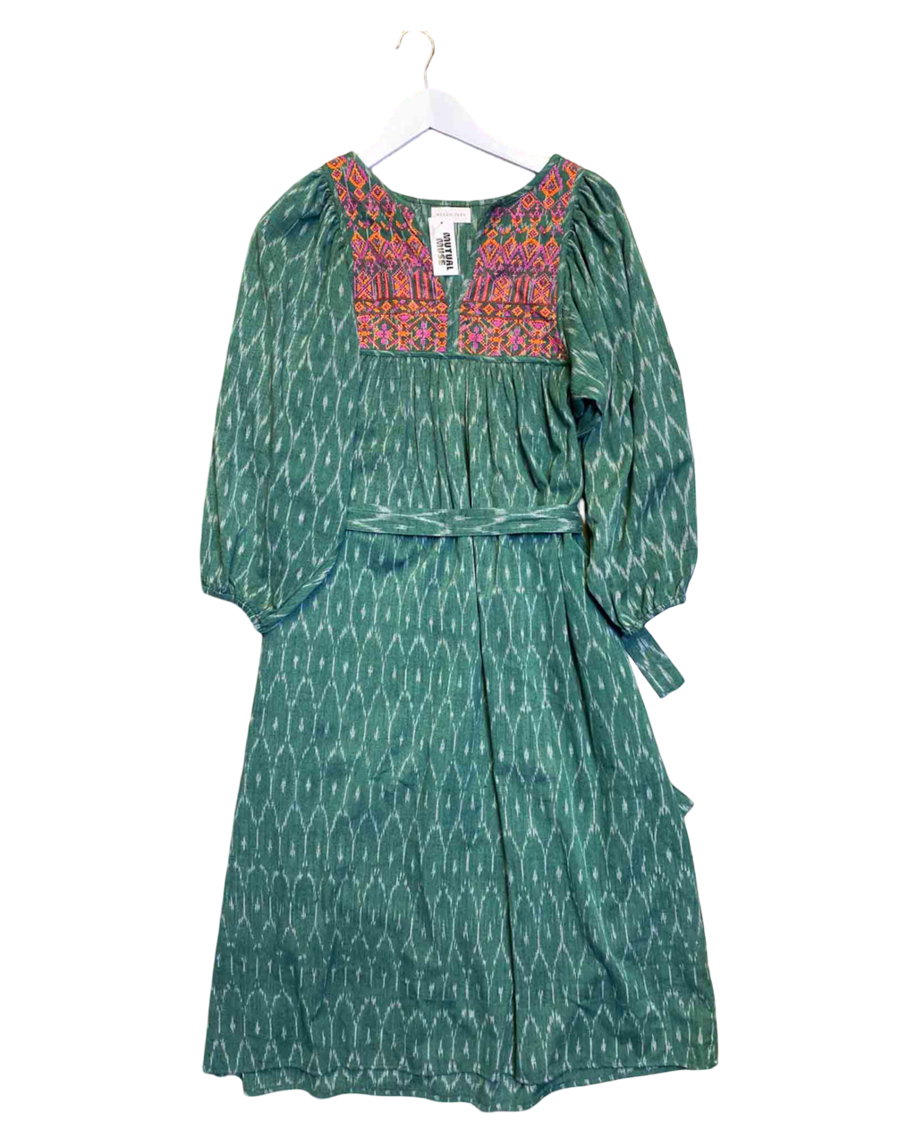 Size XS | Megan Park Cross Stitch Cotton Midi Dress