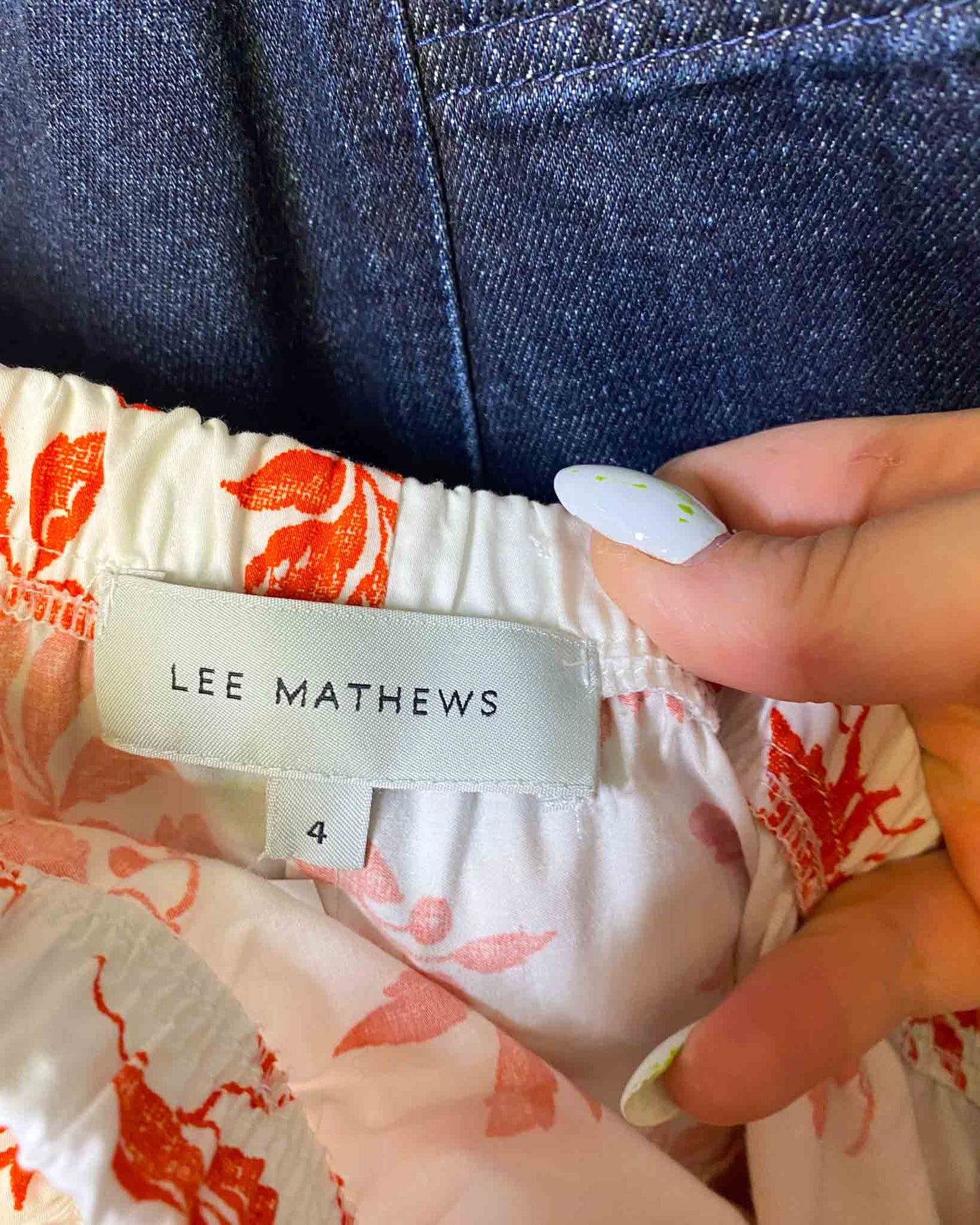 Size 4 (XL) | Lee Mathews Cotton Floral Midi Skirt