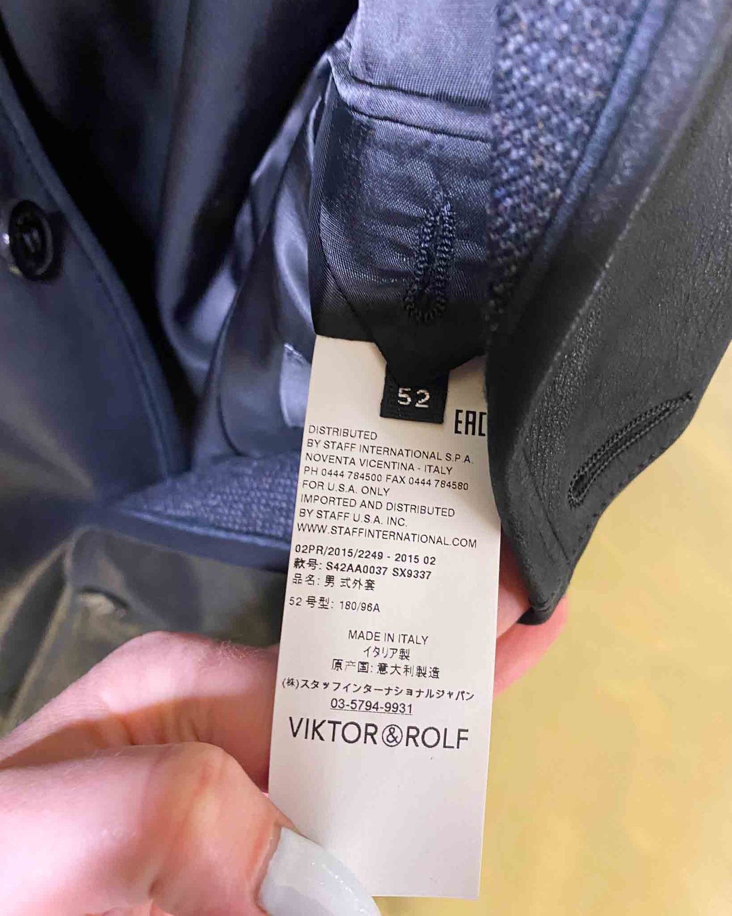 Size 52 (L) | Victor & Rolf Leather and Wool Jacket
