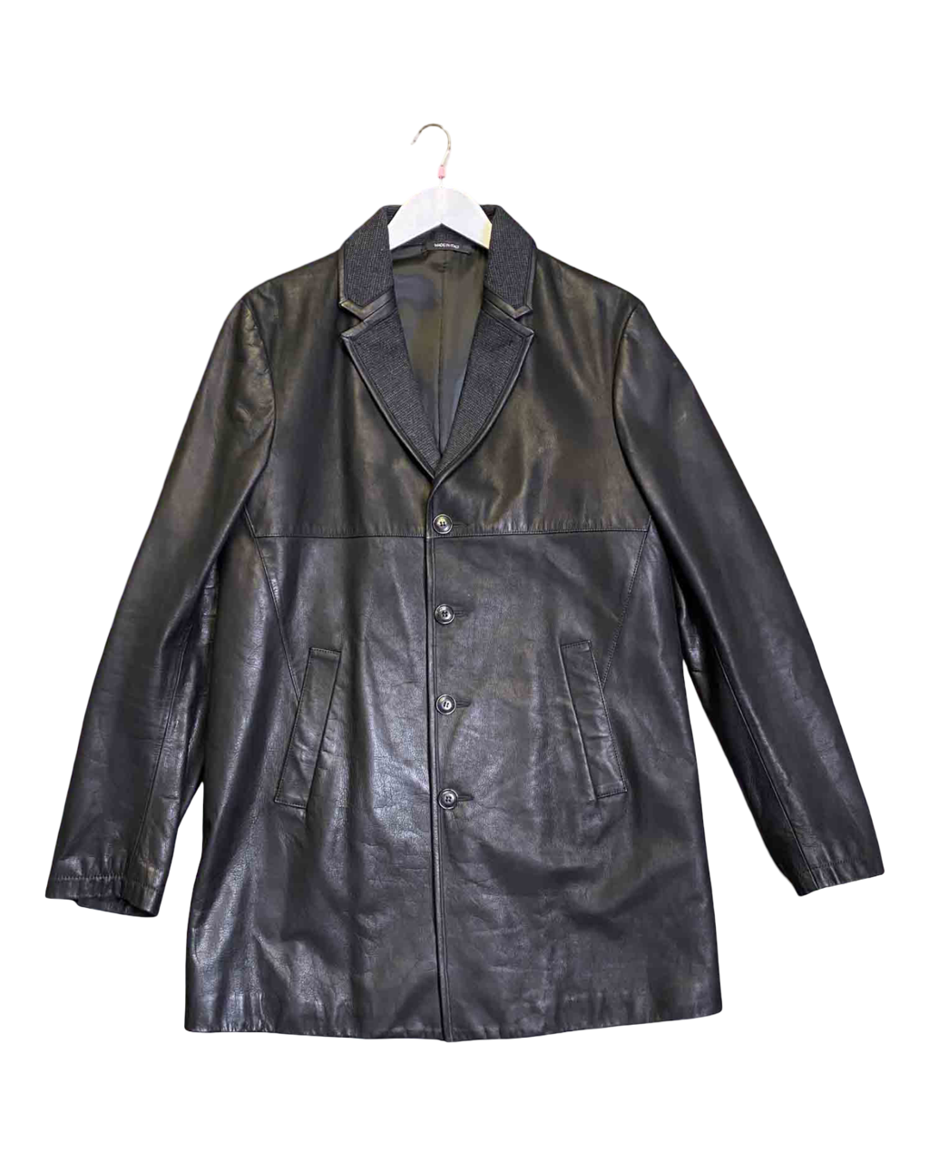 Size 52 (L) | Victor & Rolf Leather and Wool Jacket