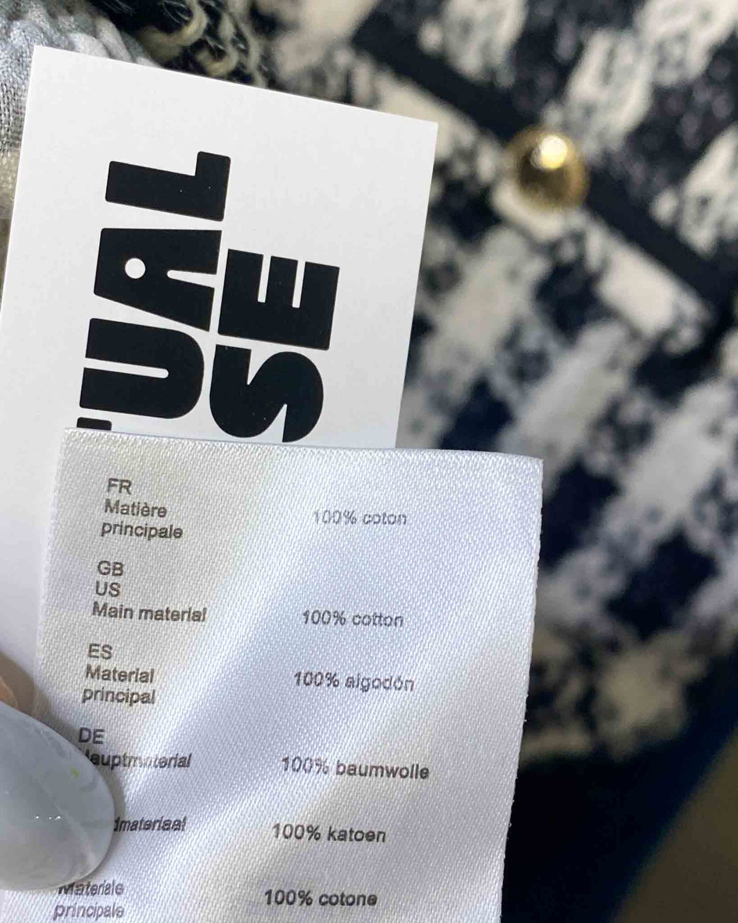 Size 34 (6) | Maje Houndstooth Tweed Mini Dress