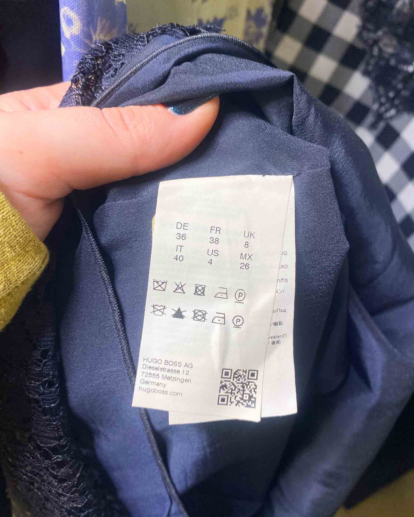 Size 38 (8) | Hugo Boss Lace Check Midi Dress