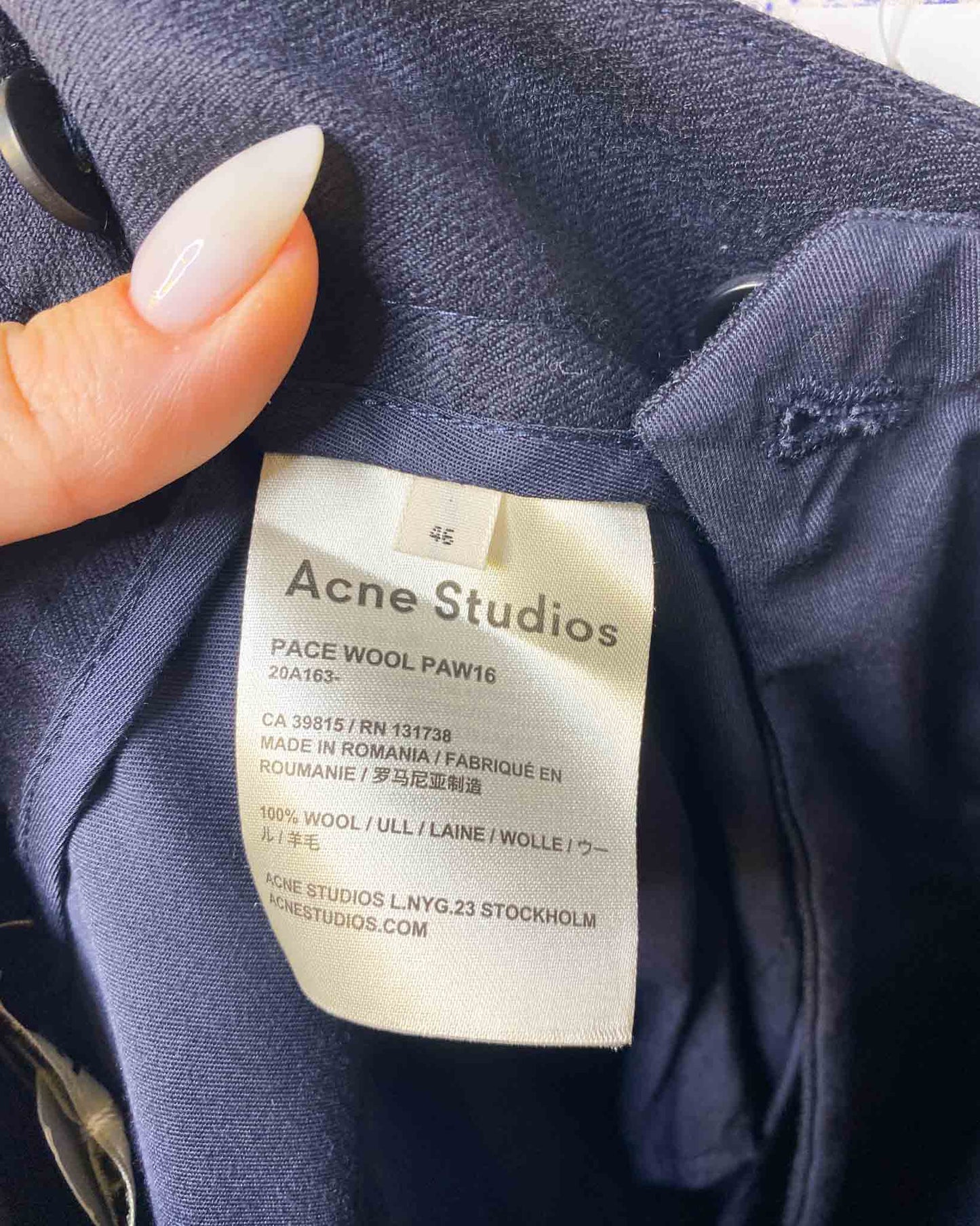 Size 46 (S) | Acne Studios Wool Pants With Tags